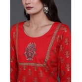 Antaran Rayon Embroidered Kurti With Pants Womens Stitched Salwar Suit - Red ( Pack of 2 ) - None