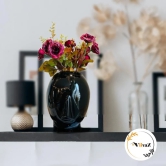 Adorable Human Face Vases-Black / H: 9 inch | L: 6 inch | W: 7 inch / Polyresin