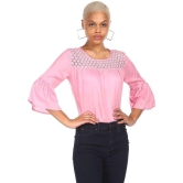 Sugr - Rayon Pink Women's Regular Top ( Pack of 1 ) - None