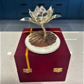 LaCoppera Copper Lotus Diya | with Red Velvet Box