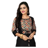 Rangrasiya - Black Cotton Blend Women's Straight Kurti ( Pack of 1 ) - 6XL