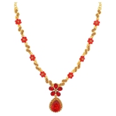 Sukkhi Alloy Red Traditional Necklaces Set Collar - Red