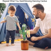 Dancing Cactus Talking Toy, Cactus Plush Toy, Wriggle & Singing Recording Repeat What You Say Funny Education Toys for Babies Children Playing, Home Decorate