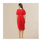 Fabflee - Red Polyester Womens Fit & Flare Dress ( Pack of 1 ) - None