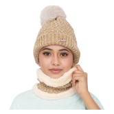 PENYAN Girls Beige Woollen Caps For Winter ( Pack of 1 ) - Beige