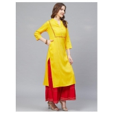 Yash Gallery - Yellow Rayon Womens Straight Kurti - XXL