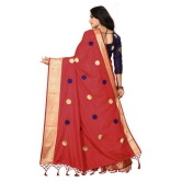 offline selection - Red Silk Blend Saree With Blouse Piece (Pack of 1)