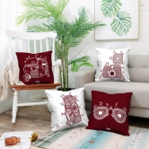 Indigifts Printed Small Cushion Covers 18x18 Travellers Themed Warli Art Digitally Printed Pillows Set of 4 - Diwali Decoration For Home, Gift For Traveller Friend, Ethnic Print Cushion