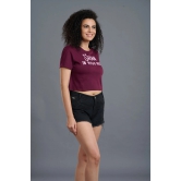 Satan In High Heels Printed Maroon Crop Top for Women S