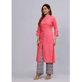 MAUKA Rayon Embroidered Kurti With Palazzo Womens Stitched Salwar Suit - Pink ( Pack of 1 ) - None