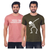 ferocious - Pink Cotton Regular Fit Men's T-Shirt ( Pack of 2 ) - None