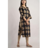 MAUKA - Black Rayon Womens Straight Kurti ( Pack of 1 ) - None