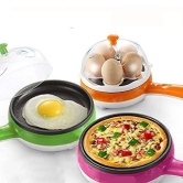 Multifunctional 2 in 1 Electric Egg Boiling Steamer Egg Frying Pan Egg Boiler Electric Automatic off with Egg Boiler Machine Non-Stick Electric Egg Frying Pan