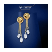 VIVASTRI Golden Drop Earrings ( Pack of 2 ) - Golden