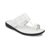 Leeport White Kolhapuri Chappal - None