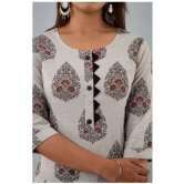 Doriya - Off White Cotton Blend Womens Straight Kurti - 3XL