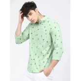 Ketch 100% Cotton Slim Fit Printed Full Sleeves Mens Casual Shirt - Green ( Pack of 1 ) - None