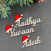 Personalised Christmas Wooden Name Fridge Magnets-3 @ 1199