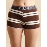 IC4 Pack of 1 Modal Striped Womens Boy Shorts ( Brown ) Boyshorts - None