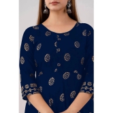 Kapadia - Navy Blue Rayon Womens Anarkali Kurti ( Pack of 1 ) - None