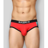 BASIICS By La Intimo - Red Cotton Blend Mens Briefs ( Pack of 1 ) - XL