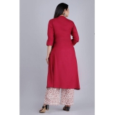 MAUKA - Maroon Front Slit Rayon Women's Stitched Salwar Suit ( Pack of 1 ) - None