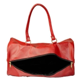 Man Arden - Red Leather Duffle Bag - Onesize