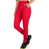 KARARO JEGGINGS - Cotton Blend Skinny Fit Red Womens Jeggings ( Pack of 3 ) - None