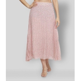 NUEVOSDAMAS - Pink Georgette Womens A-Line Skirt ( Pack of 1 ) - 34