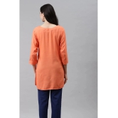 JC4U - Peach Rayon Womens Straight Kurti - S