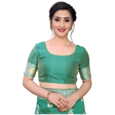 Vbuyz - Green Silk Blend Saree With Blouse Piece (Pack of 1)