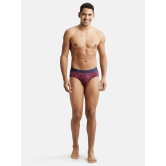 Jockey US52 Men Super Combed Cotton Printed Brief - Brick Red - None