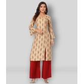 haya fashion - Beige Straight Rayon Women's Stitched Salwar Suit ( Pack of 1 ) - S