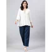 Janasya - White Rayon Women''s Empire Top ( Pack of 1 ) - None