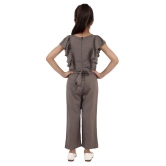 Kids Cave - Grey Rayon Girls Jumpsuit ( Pack of 1 ) - None