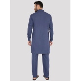 Maharaja - Blue Blended Fabric Regular Fit Mens Pathani Suit ( Pack of 1 ) - None