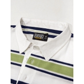 Auto Stripes Beige Navy Polo T-Shirt-S / Beige