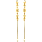 VIVASTRI Golden Threader Earrings ( Pack of 1 ) - Golden