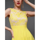 Miss Chase Polyester Self Design Full Length Womens Fit & Flare Dress - Yellow ( Pack of 1 ) - None