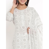 KIPEK - White Straight Cotton Womens Stitched Salwar Suit ( Pack of 1 ) - None