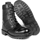 BHADAURIA TRADERS Genuine Leather DMS Army Commando Police Boots For Men  (Black)