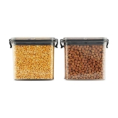 PearlPet - Black Polyproplene Dal Container ( Pack of 2 ) - Black