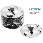 UCOOK by United Ekta Engg. Stainless Steel Outer Lid Idli Maker Cooker, 6 Plates/ 24 Idlis