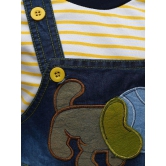 Zadmus Unisex Top and Dungaree Set Denim, Yellow - 0-6 Months