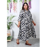 Swasti Cotton Blend Printed Shirt Style Womens Kurti - Black ( Pack of 1 ) - None