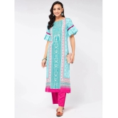 Pannkh - Blue Rayon Flex Womens Straight Kurti ( Pack of 1 ) - None