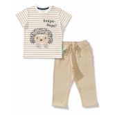 Juscubs Off White Cotton Baby Boy T-Shirt & Trouser ( Pack of 1 ) - None