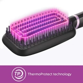 PHILIPS 50 Watt Thermo Protect Technology Heated Hair Straightening Brush with Keratin-Infused Bristles Naturally Straight Hair in 5 mins