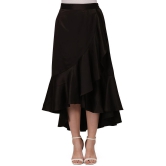 Smarty Pants Satin A-Line Skirt - Black Single - 30