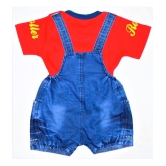 Wise Guys - Red Denim Baby Boy,Baby Girl Dungaree Sets ( Pack of 1 ) - None